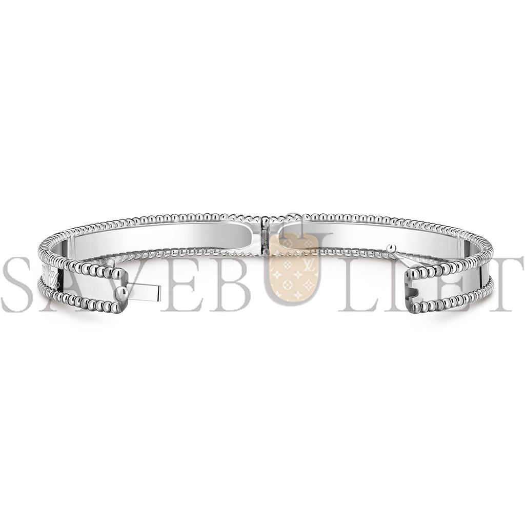 V*N CL*F arpels perlÉe signature bracelet, medium model - white gold  vcarp3k800